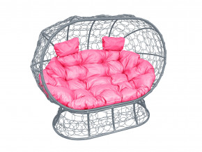 Кокон Лежебока на подставке с ротангом розовая подушка в Верхней Пышме - verhnyaya-pyshma.magazinmebel.ru | фото