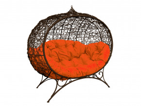 Кокон Улей на ножках с ротангом оранжевая подушка в Верхней Пышме - verhnyaya-pyshma.magazinmebel.ru | фото