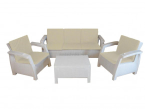 Комплект уличной мебели Yalta Premium Terrace Triple Set белый в Верхней Пышме - verhnyaya-pyshma.magazinmebel.ru | фото