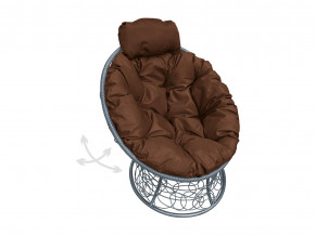 Кресло Папасан мини пружинка с ротангом коричневая подушка в Верхней Пышме - verhnyaya-pyshma.magazinmebel.ru | фото