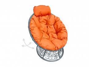 Кресло Папасан мини пружинка с ротангом оранжевая подушка в Верхней Пышме - verhnyaya-pyshma.magazinmebel.ru | фото