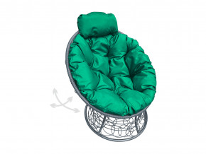 Кресло Папасан мини пружинка с ротангом зелёная подушка в Верхней Пышме - verhnyaya-pyshma.magazinmebel.ru | фото