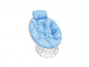 Кресло Папасан мини с ротангом голубая подушка в Верхней Пышме - verhnyaya-pyshma.magazinmebel.ru | фото
