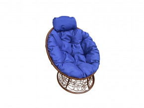 Кресло Папасан мини с ротангом синяя подушка в Верхней Пышме - verhnyaya-pyshma.magazinmebel.ru | фото