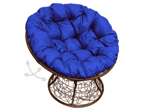 Кресло Папасан пружинка с ротангом синяя подушка в Верхней Пышме - verhnyaya-pyshma.magazinmebel.ru | фото - изображение 1