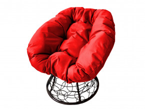 Кресло Пончик с ротангом красная подушка в Верхней Пышме - verhnyaya-pyshma.magazinmebel.ru | фото