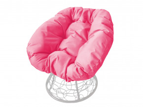 Кресло Пончик с ротангом розовая подушка в Верхней Пышме - verhnyaya-pyshma.magazinmebel.ru | фото