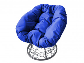 Кресло Пончик с ротангом синяя подушка в Верхней Пышме - verhnyaya-pyshma.magazinmebel.ru | фото