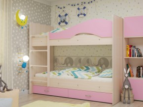 Кровать 2-х ярусная Мая с ящиками на латофлексах розовая в Верхней Пышме - verhnyaya-pyshma.magazinmebel.ru | фото - изображение 1