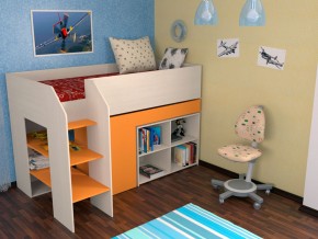 Кровать чердак Теремок 2 Оранжевый в Верхней Пышме - verhnyaya-pyshma.magazinmebel.ru | фото