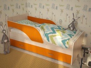 Кровать детская Максимка млечный дуб-оранж в Верхней Пышме - verhnyaya-pyshma.magazinmebel.ru | фото