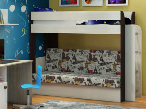 Кровать двухъярусная Карамель 75 венге ткань биг бен в Верхней Пышме - verhnyaya-pyshma.magazinmebel.ru | фото