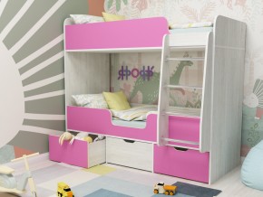 Кровать двухъярусная Малыш двойняшка винтерберг-розовый в Верхней Пышме - verhnyaya-pyshma.magazinmebel.ru | фото