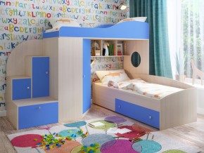 Кровать Кадет 2 Дуб молочный-голубой в Верхней Пышме - verhnyaya-pyshma.magazinmebel.ru | фото