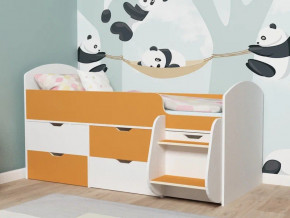 Кровать Малыш-7 белое дерево-оранжевый в Верхней Пышме - verhnyaya-pyshma.magazinmebel.ru | фото