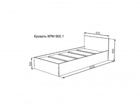 Кровать Мори КРМ 900.1 графит в Верхней Пышме - verhnyaya-pyshma.magazinmebel.ru | фото - изображение 2