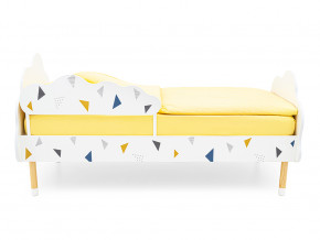 Кровать Stumpa Облако с бортиком рисунок Треугольники желтый, синий в Верхней Пышме - verhnyaya-pyshma.magazinmebel.ru | фото - изображение 3