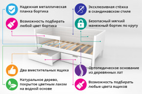 Кровать-тахта Svogen мягкая с ящиками и бортиком с фото белый/лисята в Верхней Пышме - verhnyaya-pyshma.magazinmebel.ru | фото - изображение 2