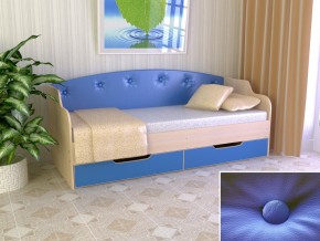 Кровать Юниор Тип 2 дуб молочный/синий 800х1600 в Верхней Пышме - verhnyaya-pyshma.magazinmebel.ru | фото