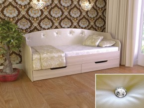 Кровать Юниор Тип 2 шимо светлый/белый перламутр 800х1600 в Верхней Пышме - verhnyaya-pyshma.magazinmebel.ru | фото