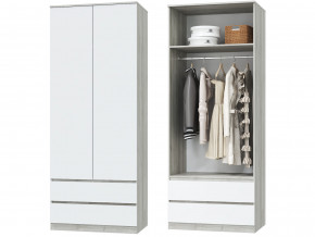 Шкаф для одежды 2х дверный с ящиками Лори дуб серый, белый в Верхней Пышме - verhnyaya-pyshma.magazinmebel.ru | фото