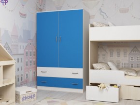 Шкаф двухстворчатый белый-голубой в Верхней Пышме - verhnyaya-pyshma.magazinmebel.ru | фото